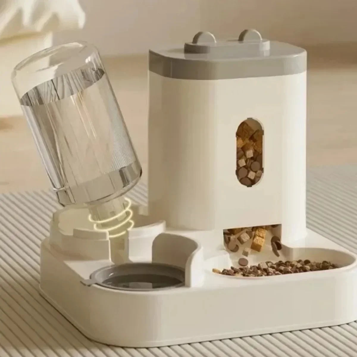 Automatic Pet Feeder and Water Fountain with Large Capacity Food Storage Dispenser for Dogs and Cats