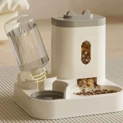 Automatic Pet Feeder and Water Fountain with Large Capacity Food Storage Dispenser for Dogs and Cats