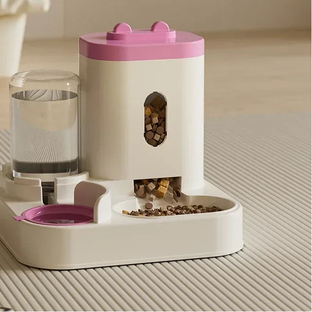 Automatic Pet Feeder and Water Fountain with Large Capacity Food Storage Dispenser for Dogs and Cats