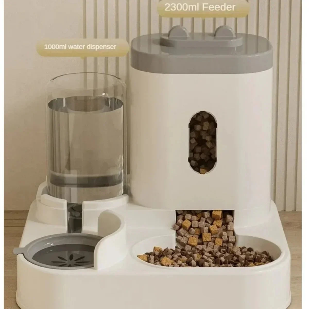 Automatic Pet Feeder and Water Fountain with Large Capacity Food Storage Dispenser for Dogs and Cats